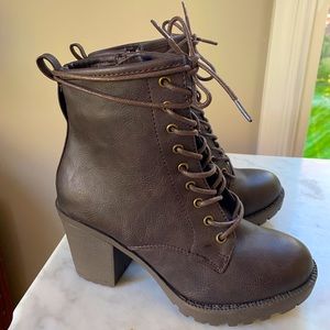 Brown Heeled Boots NWOT